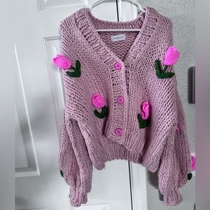 cute pink cardigan